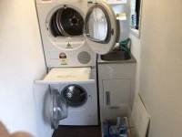 Bosch Avantixx washing machine and dryer with stacking kit with tray