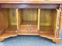 Roll top writing desk - antique re-production -mahogany wood