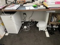 Desk, Foldable Dining Table With Cabinet Shelf
