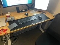 Queen Bed, draws, Computer Desk, TV 65", Server, Server, Server, Serve...