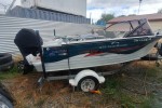 Small boat 474 runabout on trailer