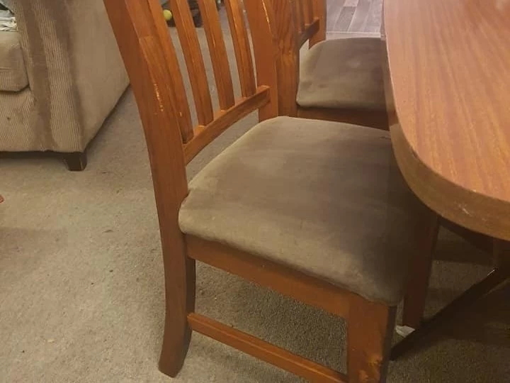 Dining table, Dining chair, Dining chair, Dining chair, Dining chair