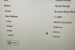 Floor Lamp in 2 packages. First package: L 1720mm, W 330mm, H 2050mm, ...