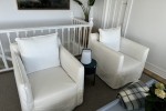 2 White 100% Linen Armchairs - RRP $3,600. Grab a bargain, Armchair