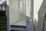 Outside Work booth - looks like a cabin