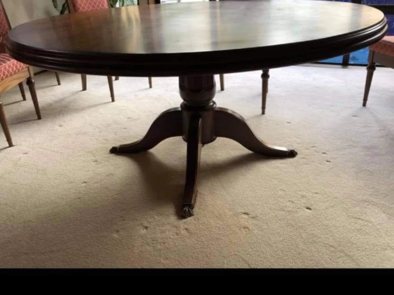 Round dining table and 6 x dining chairs