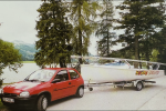 Sail boat on trailer