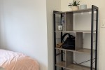 Queen bed and mattress, L shaped desk and office chair, Book shelf, 3 ...