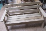 Shed made "jack and jill" garden bench