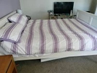 Double Bed frame - white with mattress