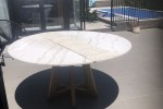 Marble Table Top and Wood Base