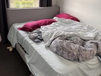 Queen bed, king single bed (2), fridge, washing machine, dryer, tv and...