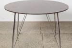 Walnut side tables small - 2, Four chairs, Round table medium small, G...