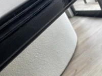 Large black framed mirror