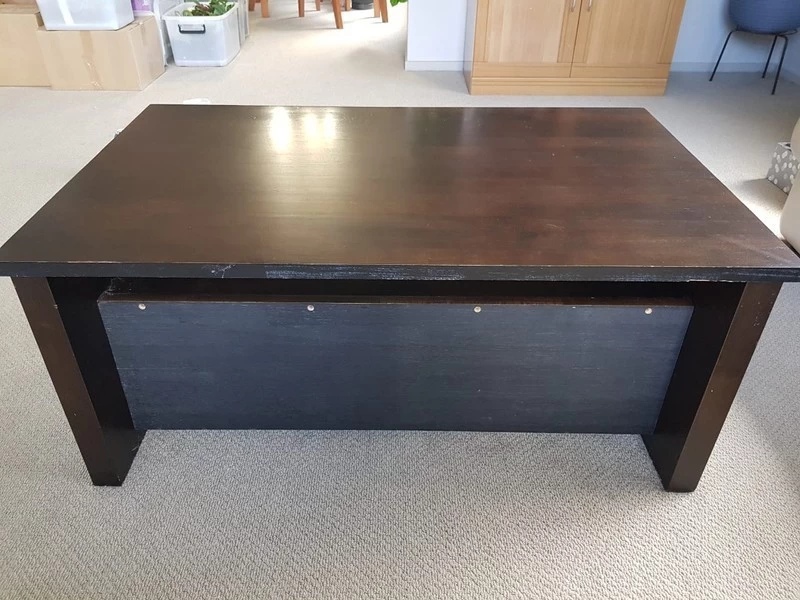 Dark Wood Coffee Table with Storage