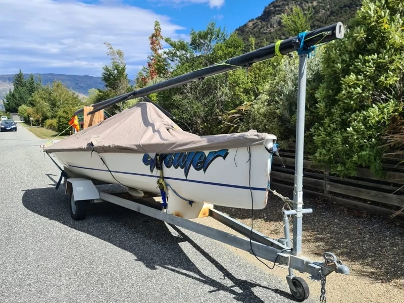 Sailboat on trailer