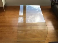 +Stunning curved glass coffee table+