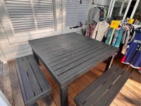 Outdoor table and benches