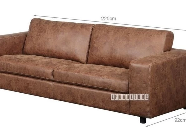 Single Sofa Brown "Leather Look" Fabric