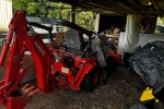 Kubota compact tractor with from loader and back hoe attached