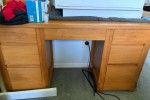 1 sideboard, 1 small mirror, 1 dressing table, 1 chest of drawers long...