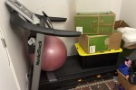 Sofa, Large shelf with doors, Treadmill