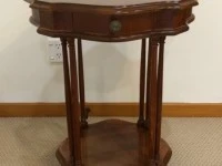 Mahogany / burr walnut wood side table