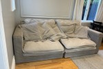 Early settler Slouch couch. Grey. 2.4m long