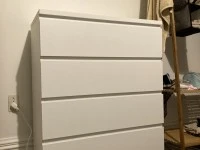 King single bed and base, drawers, single size mattress topper