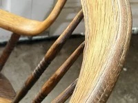 APRIL SALE >> Antique Spindle Back Arm Chair: Oak, or Elm and Ash