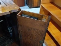 Vintage oak sewing machine and table