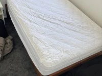 Queen bed, Single door fridge