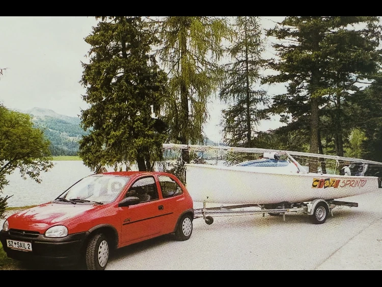 Sail boat on trailer