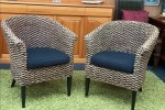 2 rattan chairs