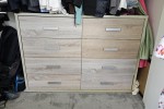 Queen bed, queen bed base, desk, chair, washing machine, eski, bed hea...