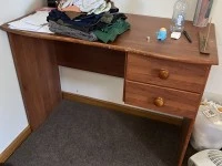 Double bed mattress, Chest of drawers, Desk, Double bed slat base - di...