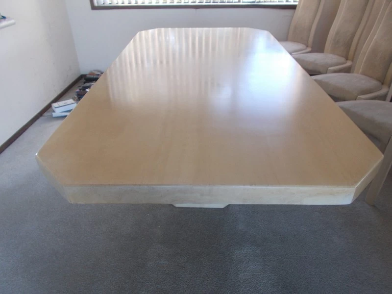 Marble solid dining table and 6 chairs