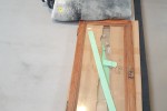 Double Domino Baxter Black Drawer Base, Small Vintage Glass Doors, 2 M...