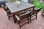 Outdoor wooden table and 6 chairs