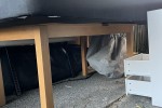 Double bed, Dining table, Small outdoor table and two chairs