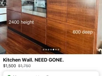 3x kitchen pantry 1200 by 600 by 3765