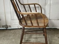 APRIL SALE >> Antique Spindle Back Arm Chair: Oak, or Elm and Ash