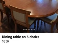 Dining table with 6 chairs