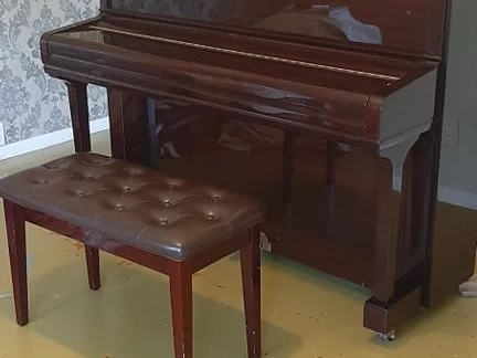 2 x Richard Lipp full size upright with cast iron frame piano