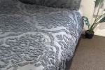 Double bed, Coffee table, Boxes, Bar table