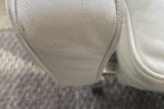Retro modernist designer White leather couch from homage 3 seater mode...