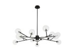 15 light pendant black with clear glass