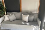 Beautiful grey linen couch