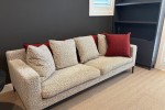 Belle black and white designer sofa with cushions