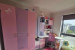Single King bed, Wardrobe small, Small Cup Board with small table and ...